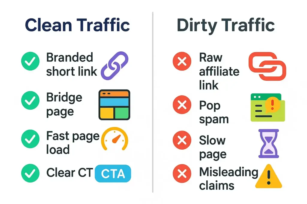 clean vs dirty traffic checklist for url shortener